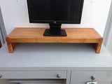 TV Riser Stand Solid Pine Wood Coffee Finish Handcrafted Custom Sizing