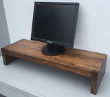 TV Riser Stand Modern Rustic Solid Wood with Medium Finish
