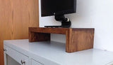 TV Riser Stand Solid Pine Wood Coffee Finish Handcrafted Custom Sizing
