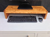TV Riser Stand Solid Pine Wood Coffee Finish Handcrafted Custom Sizing