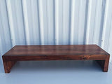 TV Riser Stand Modern Rustic Solid Wood with Medium Finish