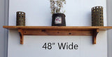 Wall Shelf Rustic Style Solid Wood with Cherry Finish