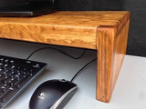 TV Riser Stand Solid Pine Wood Coffee Finish Handcrafted Custom Sizing