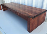 TV Riser Stand Modern Rustic Solid Wood with Medium Finish