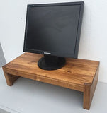 TV Riser Stand Modern Rustic Solid Wood with Medium Finish