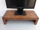 TV Riser Stand Solid Pine Wood Coffee Finish Handcrafted Custom Sizing