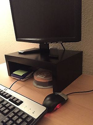 Computer Monitor Riser Stand Handcrafted Modern Style Shelf